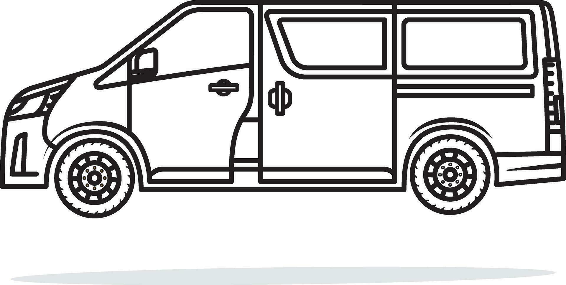 minibus vecteur maquette. isolé modèle de monospace véhicule l'image de marque et entreprise identité. vue de le côté.