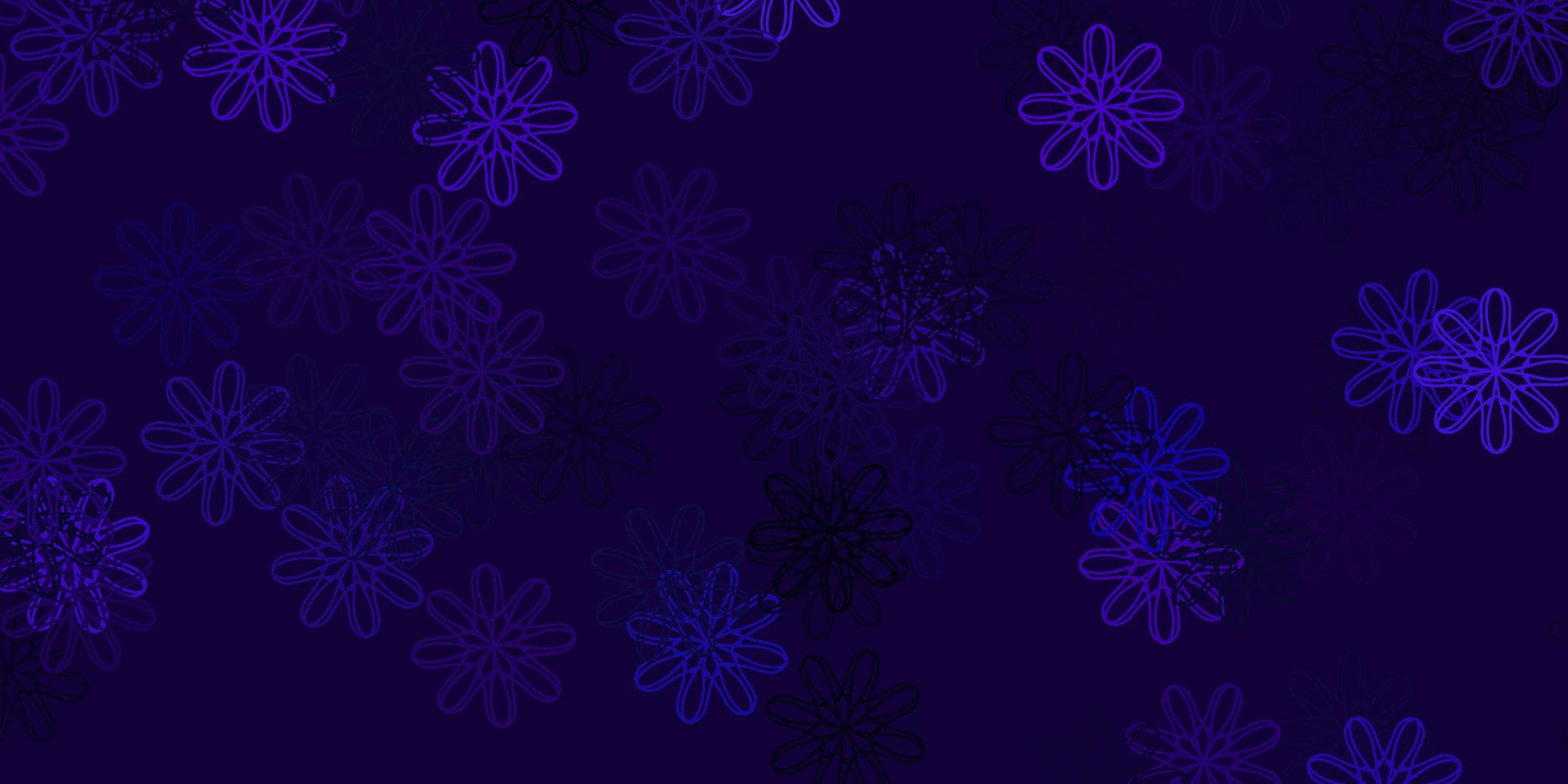 texture de griffonnage de vecteur violet clair avec des fleurs