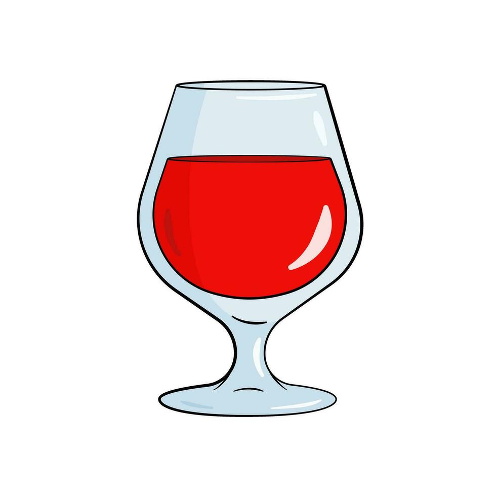 verre rempli avec rouge du vin vecteur