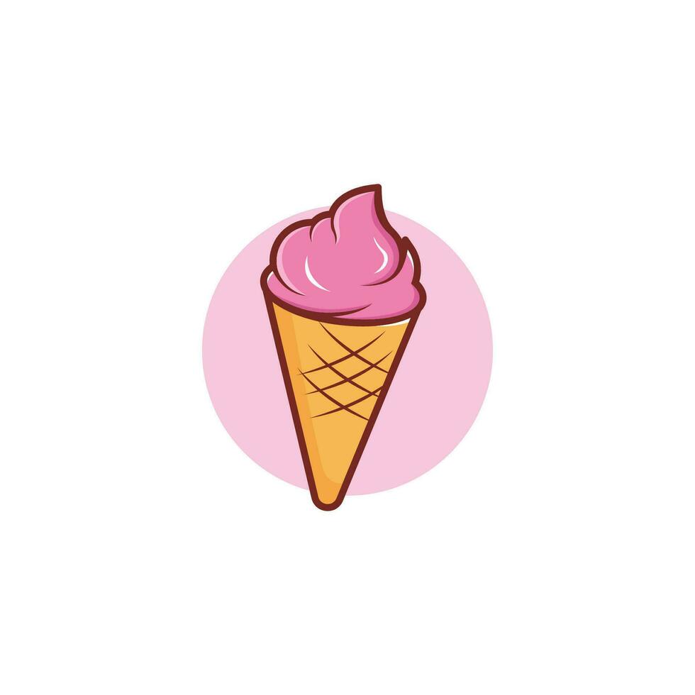 la glace crème illustration logo modèle avec Facile vecteur concept.