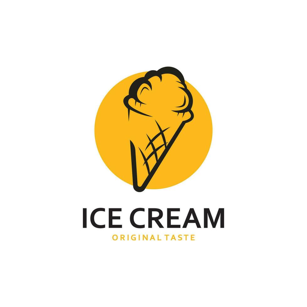 la glace crème illustration logo modèle avec Facile vecteur concept.