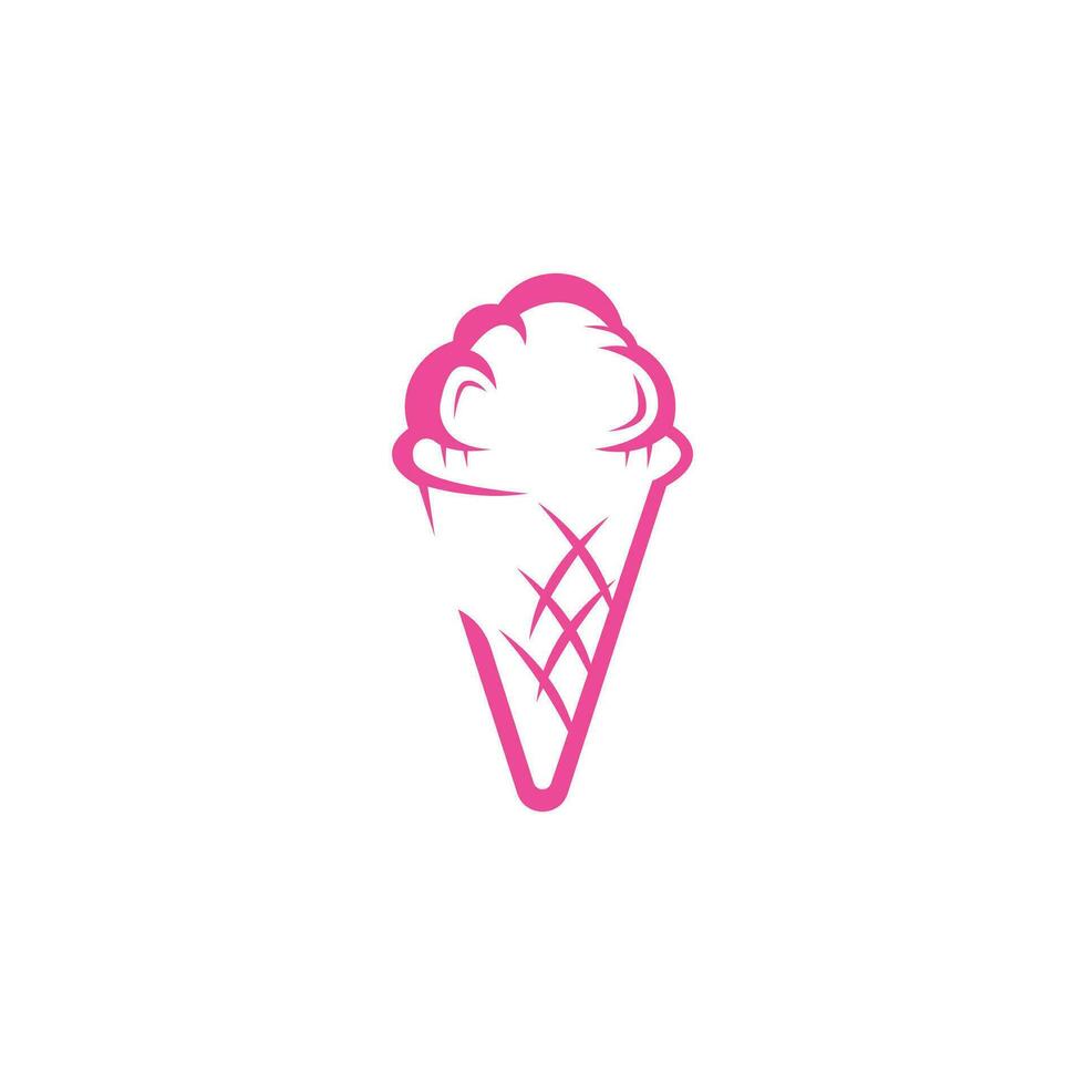 la glace crème illustration logo modèle avec Facile vecteur concept.