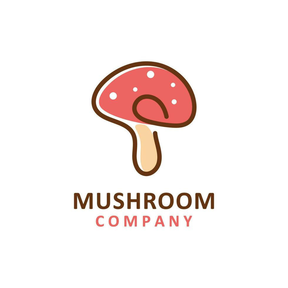 champignon logo modèle vecteur illustration