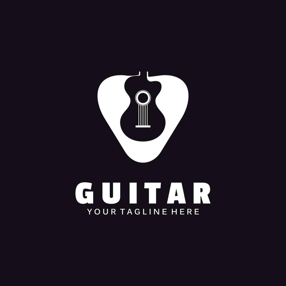 guitare musical instrument logo modèle avec Facile forme. vecteur