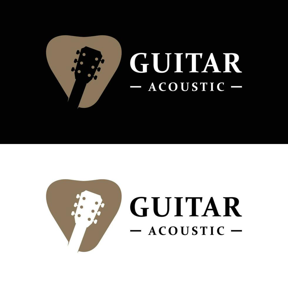 guitare musical instrument logo modèle avec Facile forme. vecteur