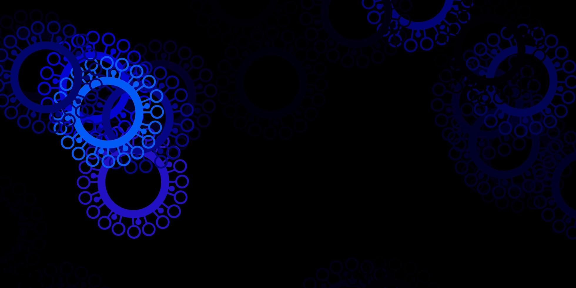motif vectoriel bleu rose foncé avec des éléments de coronavirus