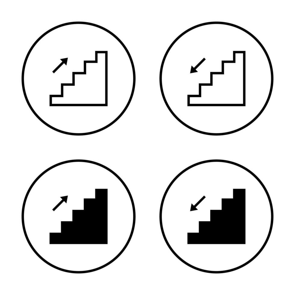 en haut et en bas icône vecteur. escaliers signe symbole concept vecteur