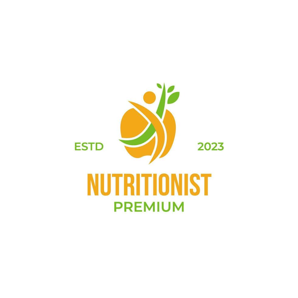 Créatif nutritionniste logo conception vecteur illustration symbole icône