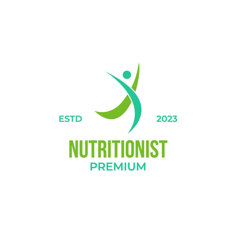 Créatif nutritionniste logo conception vecteur illustration symbole icône