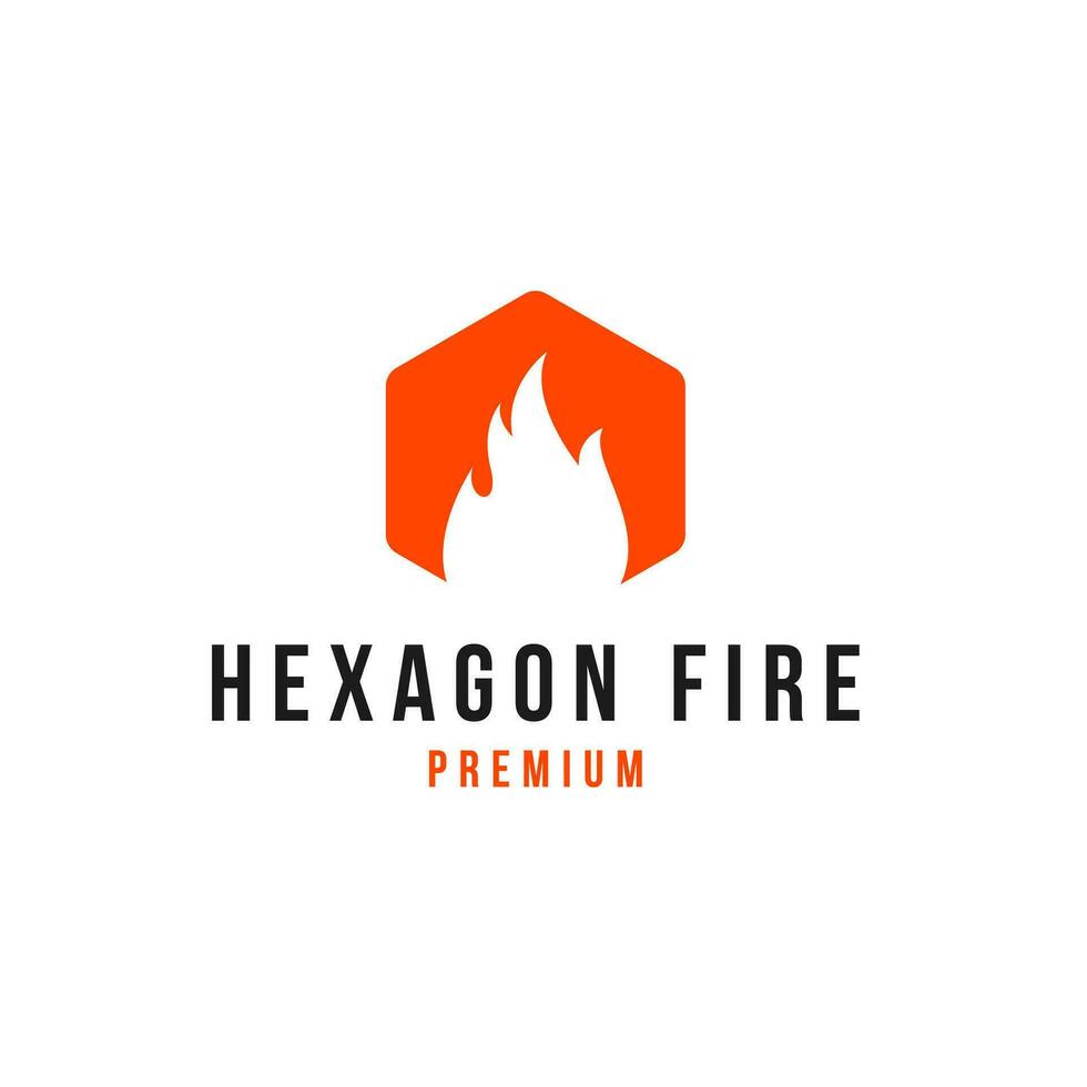 Créatif hexagone Feu flamme logo conception concept vecteur illustration symbole icône