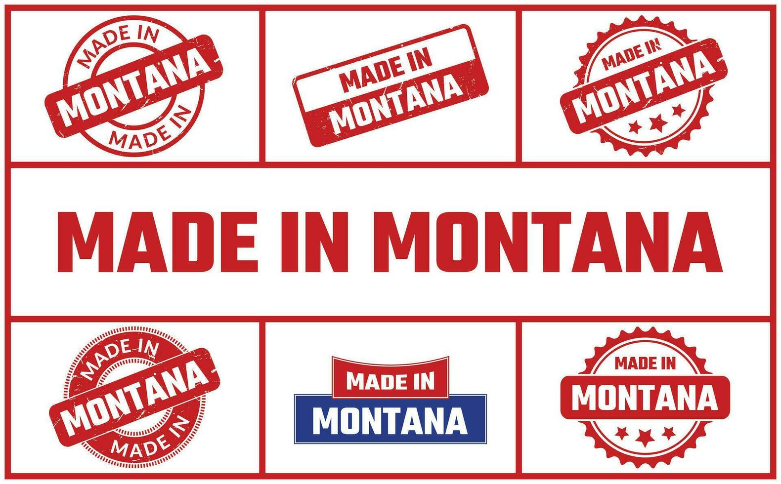 fabriqué dans Montana caoutchouc timbre ensemble vecteur