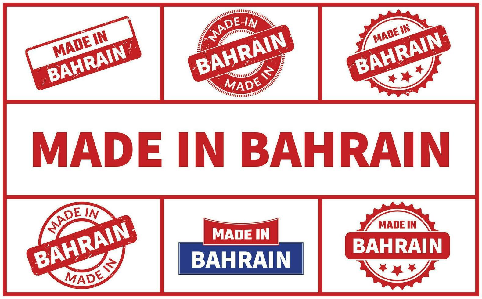 fabriqué dans Bahreïn caoutchouc timbre ensemble vecteur