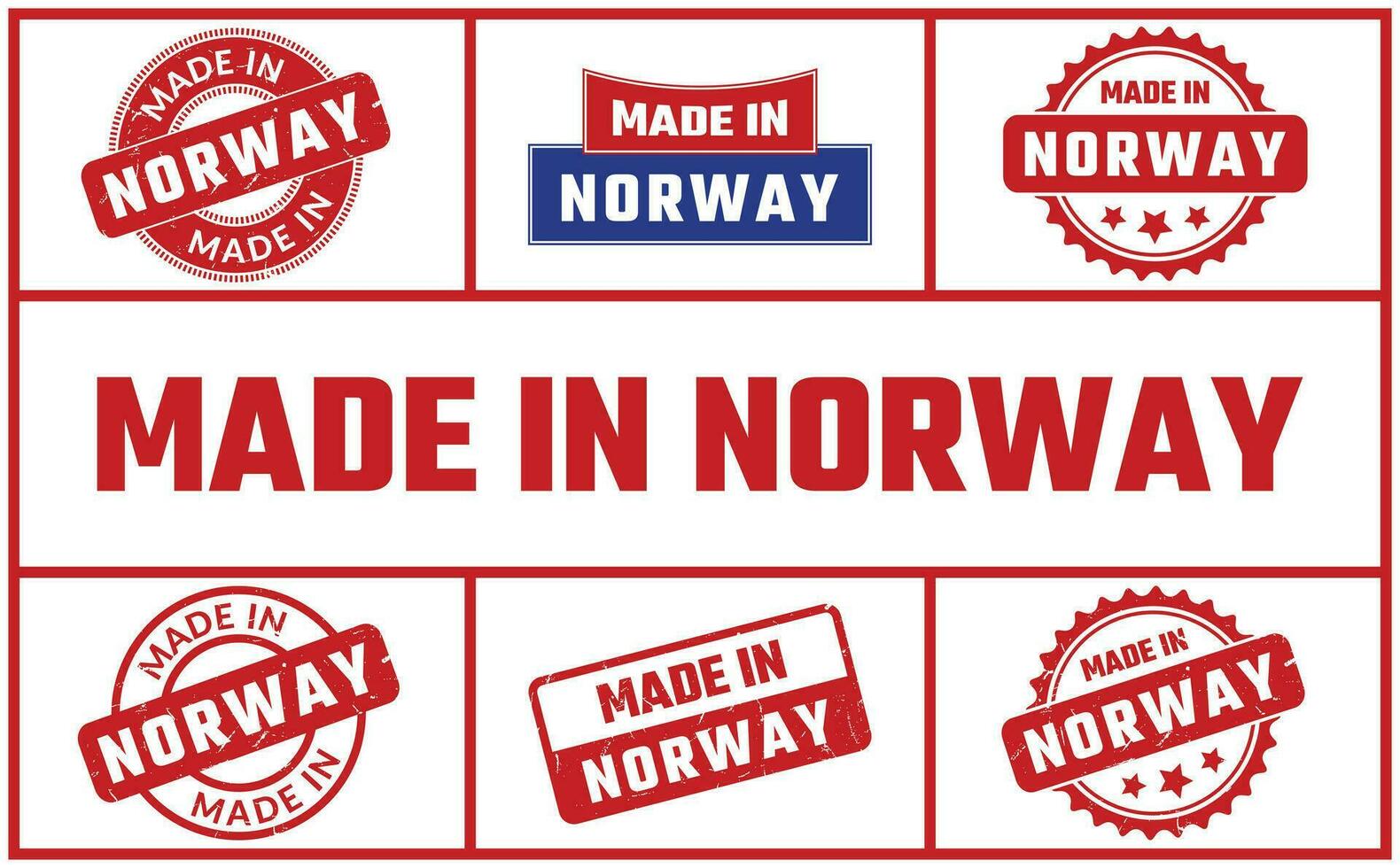 fabriqué dans Norvège caoutchouc timbre ensemble vecteur