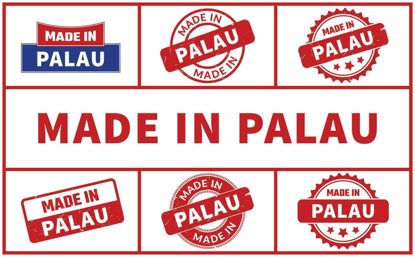 fabriqué dans Palau caoutchouc timbre ensemble vecteur