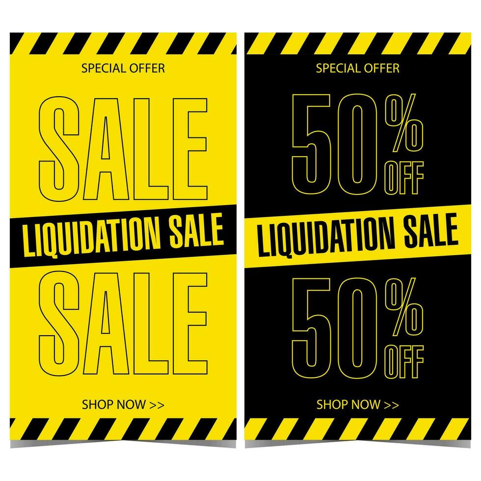 vente et remise noir jaune bannière pour achats saison, Stock liquidation spécial offre, prix réduction promotion campagne et La publicité pendant vacances et fin de semaine. vecteur illustration.