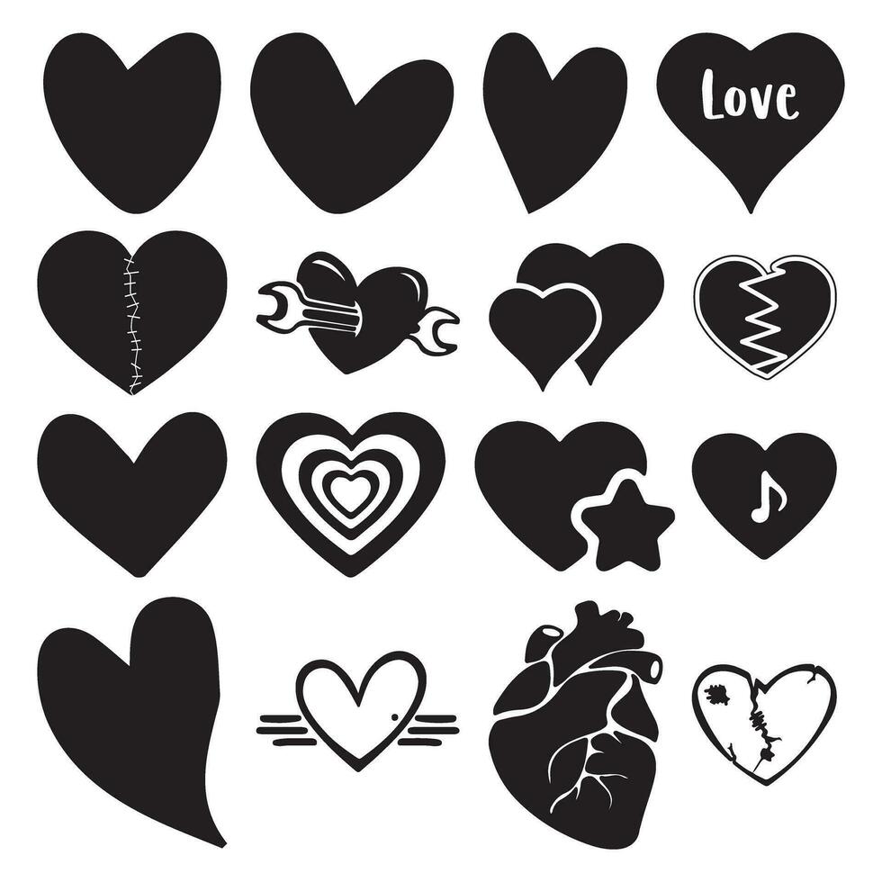 cœurs vecteur icône collection. la Saint-Valentin journée romance symboles.
