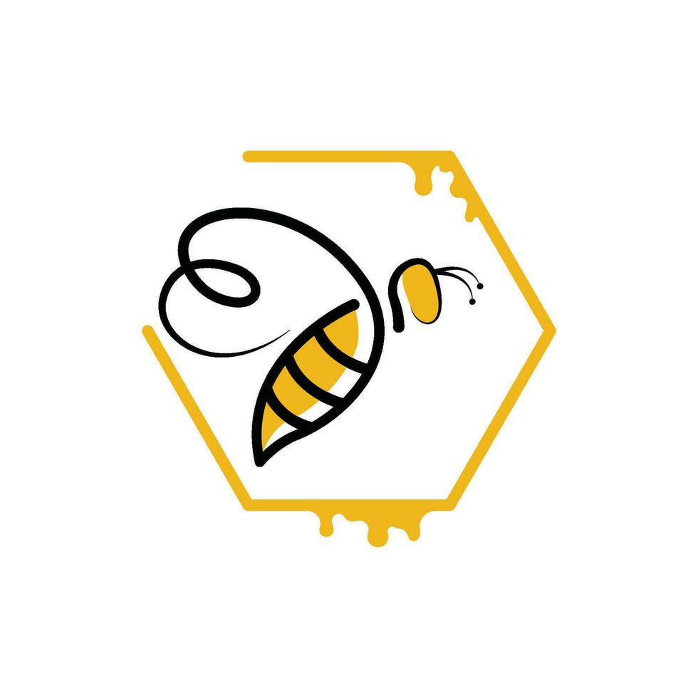 abeille logo modèle vecteur icône