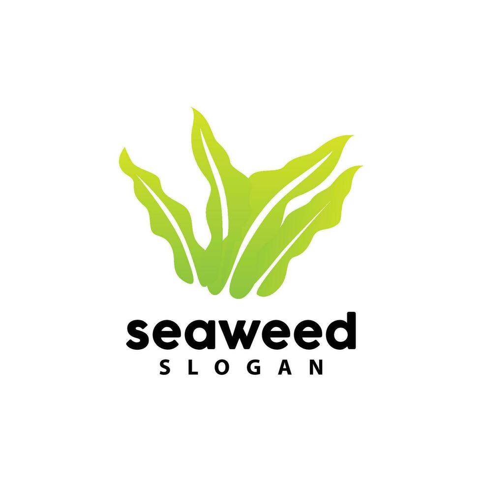 algue logo, sous-marin plante vecteur, Facile feuille conception, illustration modèle symbole icône vecteur