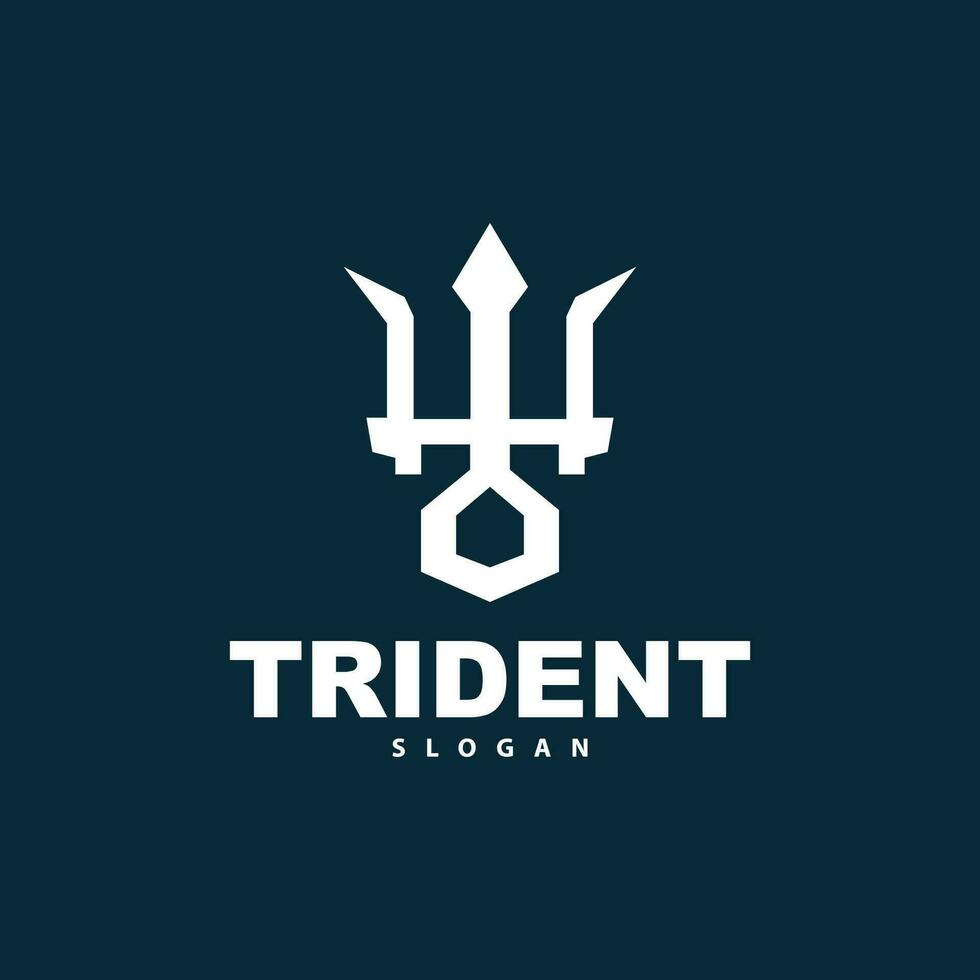 trident logo, vecteur la magie lance de poseidon Neptune, triton Roi conception, modèle icône marque illustration