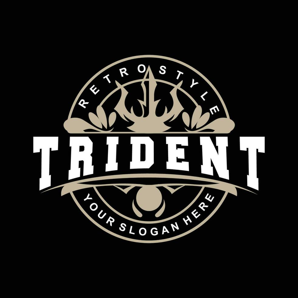 trident logo, vecteur la magie lance de poseidon Neptune, triton Roi conception, modèle icône marque illustration