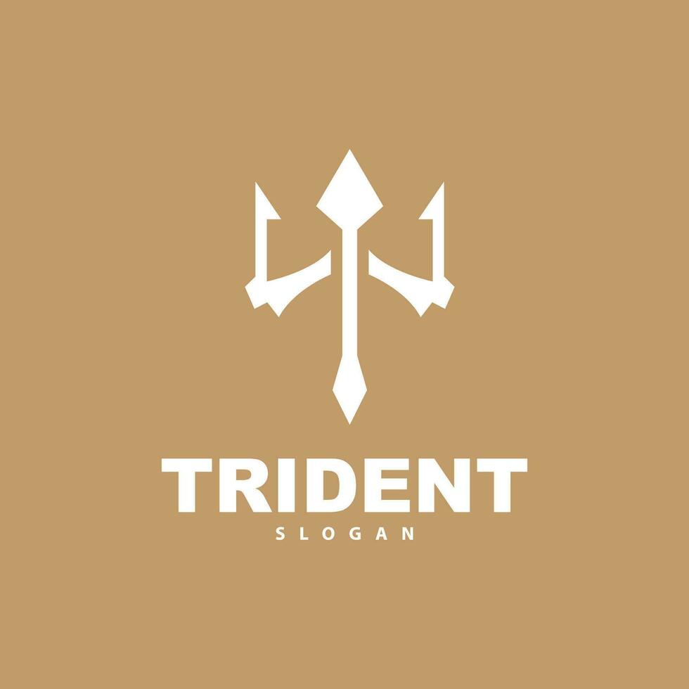 trident logo, vecteur la magie lance de poseidon Neptune, triton Roi conception, modèle icône marque illustration