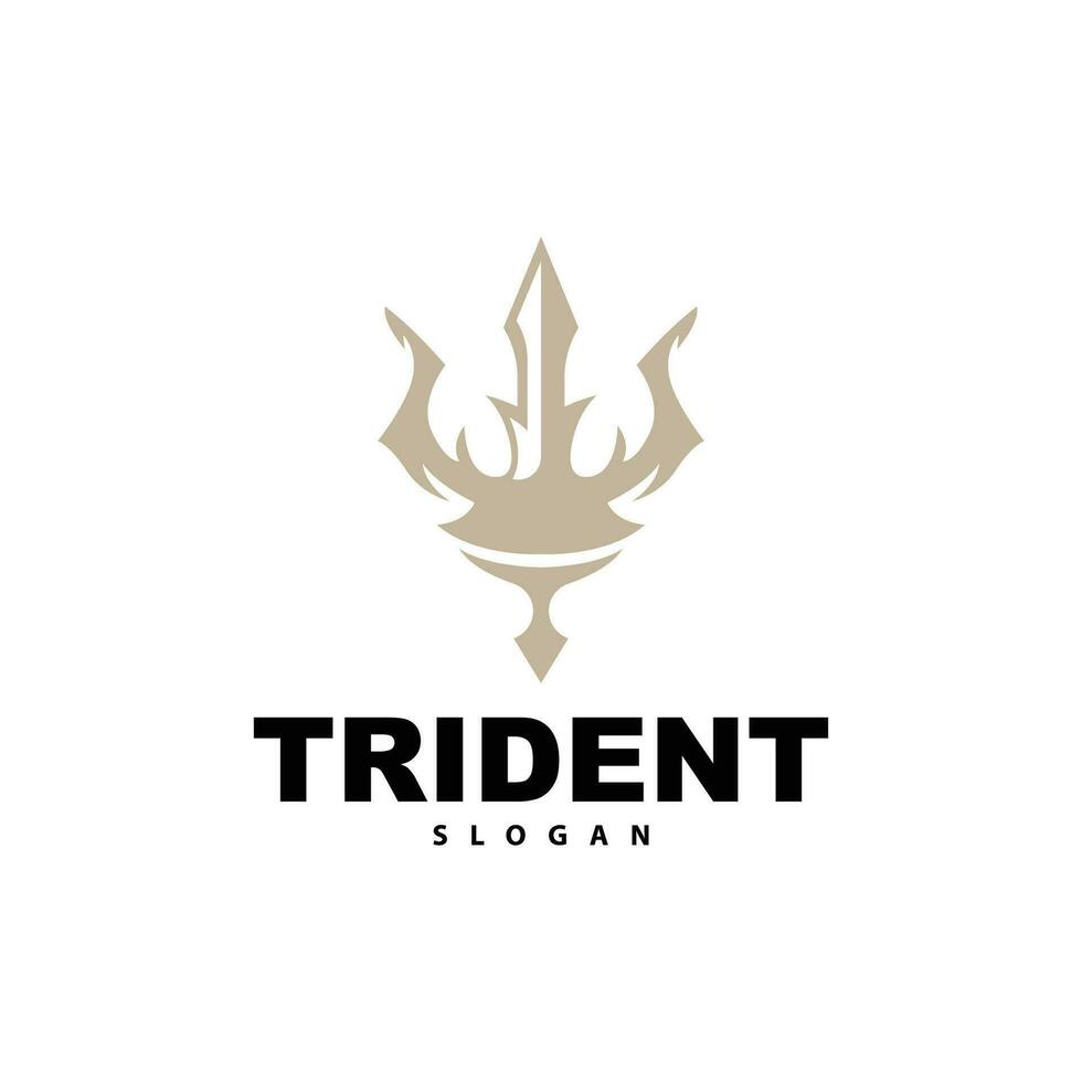 trident logo, vecteur la magie lance de poseidon Neptune, triton Roi conception, modèle icône marque illustration