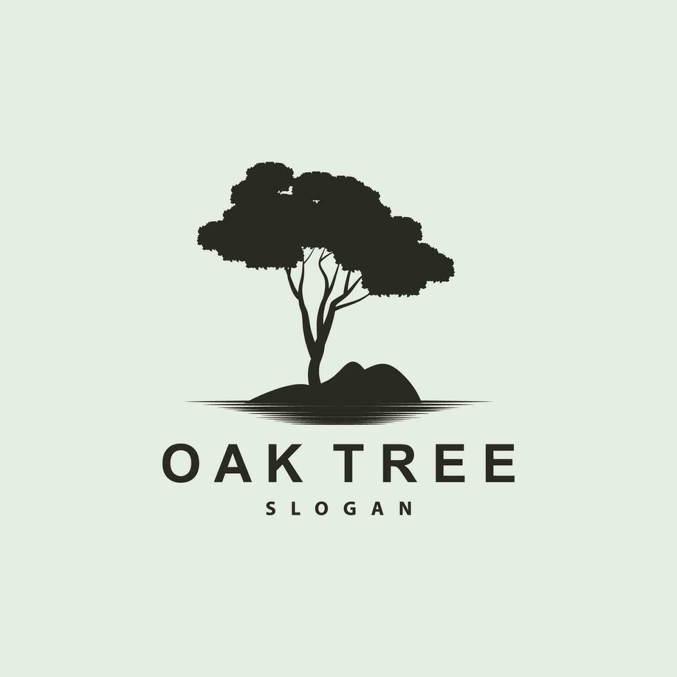 chêne arbre logo, la nature arbre plante vecteur, minimaliste Facile conception, illustration, silhouette, modèle vecteur