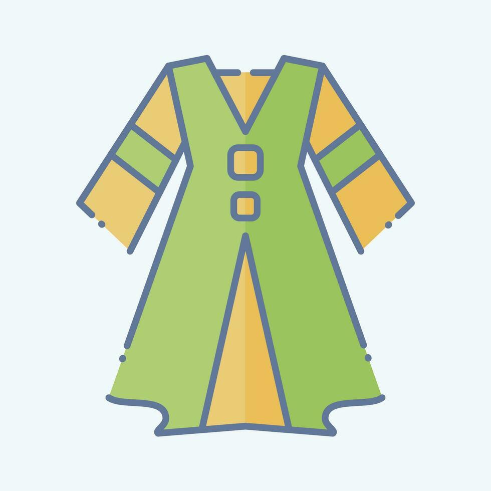 icône robe. en relation à celtique symbole. griffonnage style. Facile conception modifiable. Facile illustration vecteur