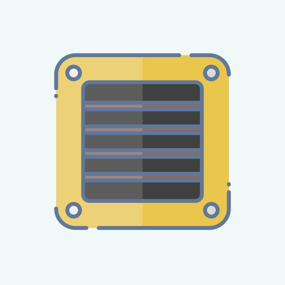 icône fenêtre ventilateur. en relation à air conditionnement symbole. griffonnage style. Facile conception modifiable. Facile illustration vecteur