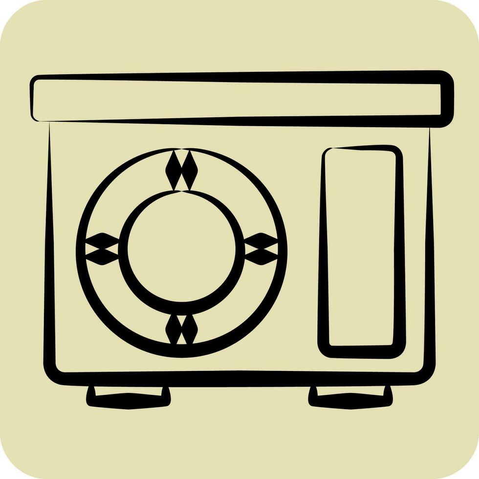 icône en dehors porte unité. en relation à air conditionnement symbole. main tiré style. Facile conception modifiable. Facile illustration vecteur