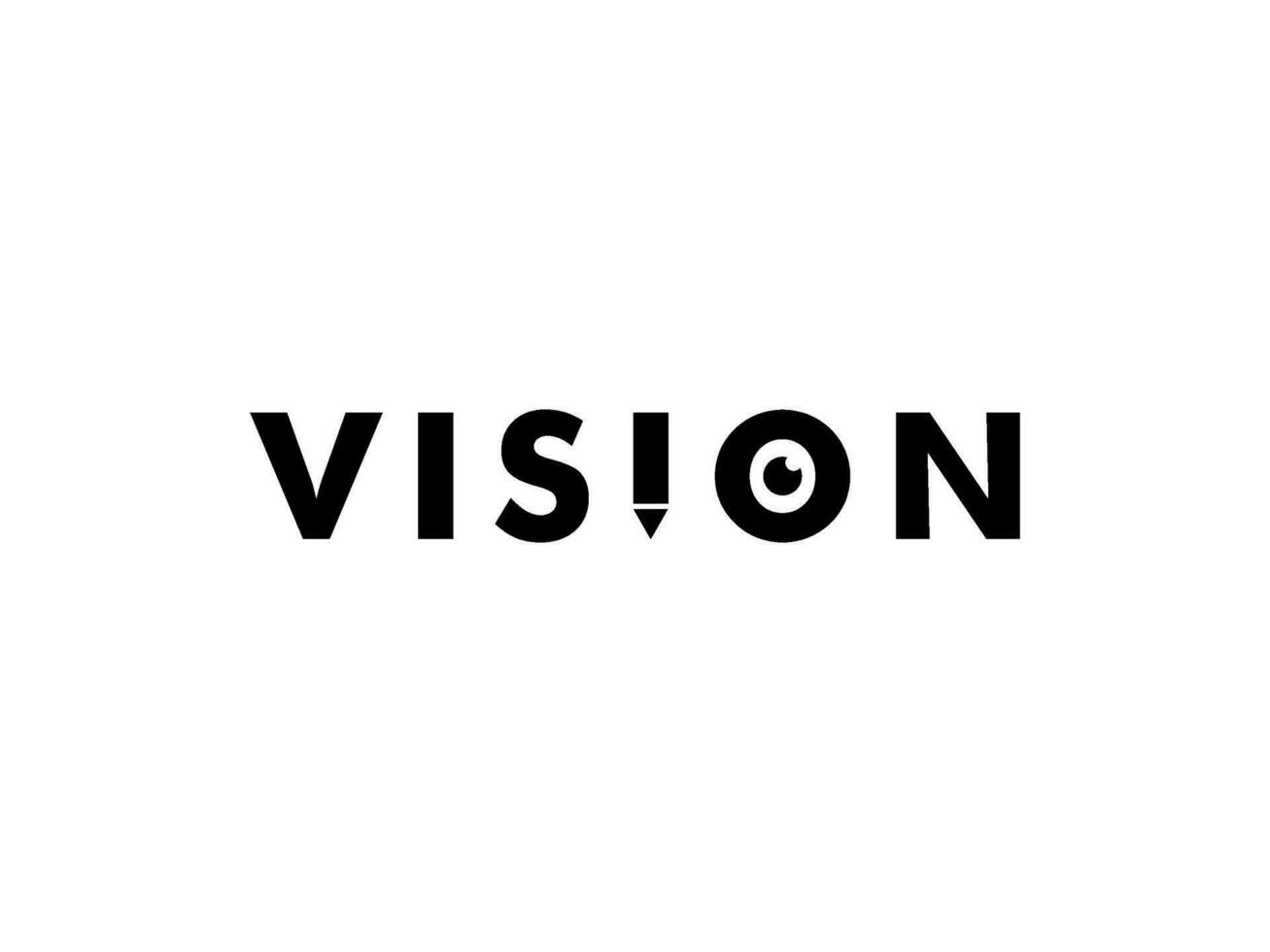 vision lettre avec médias logo vecteur modèle