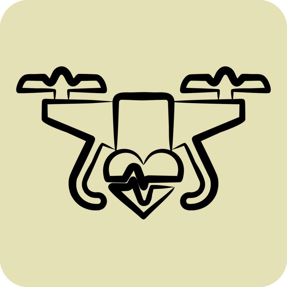 icône médical drone. en relation à drone symbole. main tiré style. Facile conception modifiable. Facile illustration vecteur