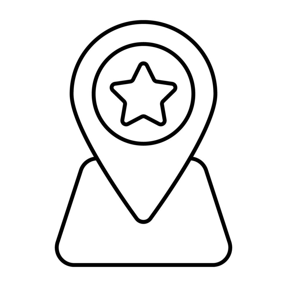 étoile à l'intérieur de l'espace réservé, icône de l'emplacement préféré vecteur