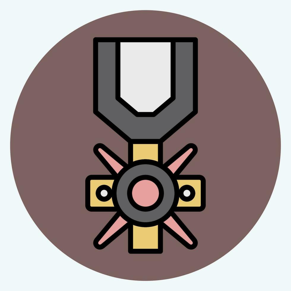 icône valeur médaille. en relation à militaire symbole. Couleur camarade style. Facile conception modifiable. Facile illustration vecteur