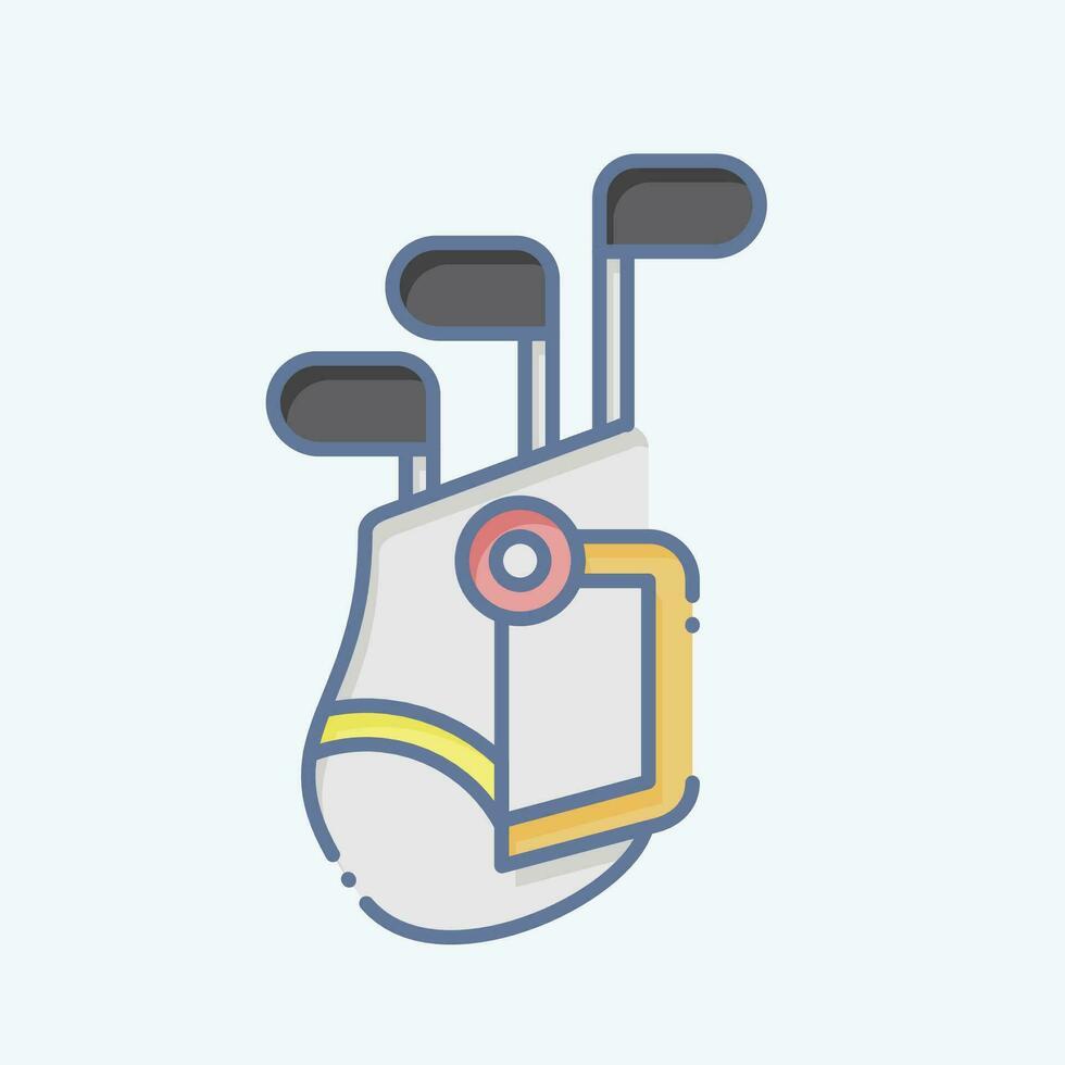 icône le golf sac. en relation à le golf symbole. griffonnage style. Facile conception modifiable. Facile illustration vecteur