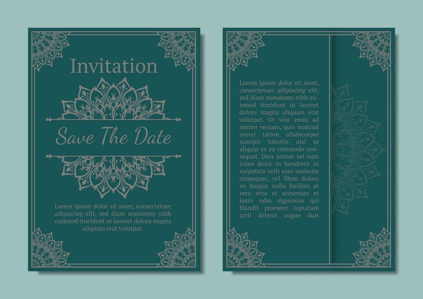 ancien invitation carte, avec mandala ornement vecteur