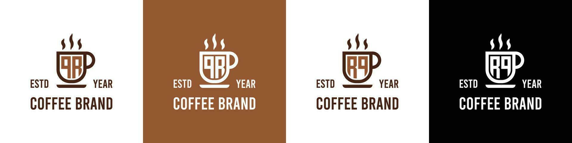lettre qr et rq café logo, adapté pour tout affaires en relation à café, thé, ou autre avec qr ou rq initiales. vecteur