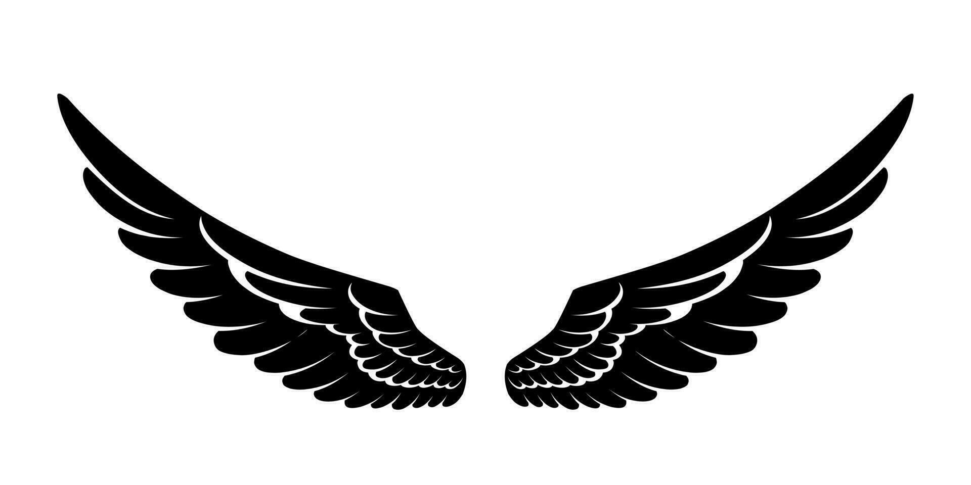 vecteur silhouette de ange ailes logo