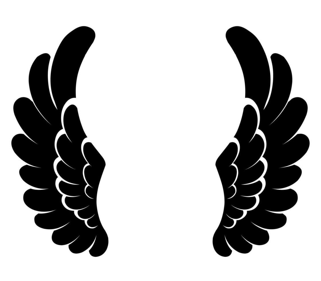 vecteur silhouette ange ailes logo