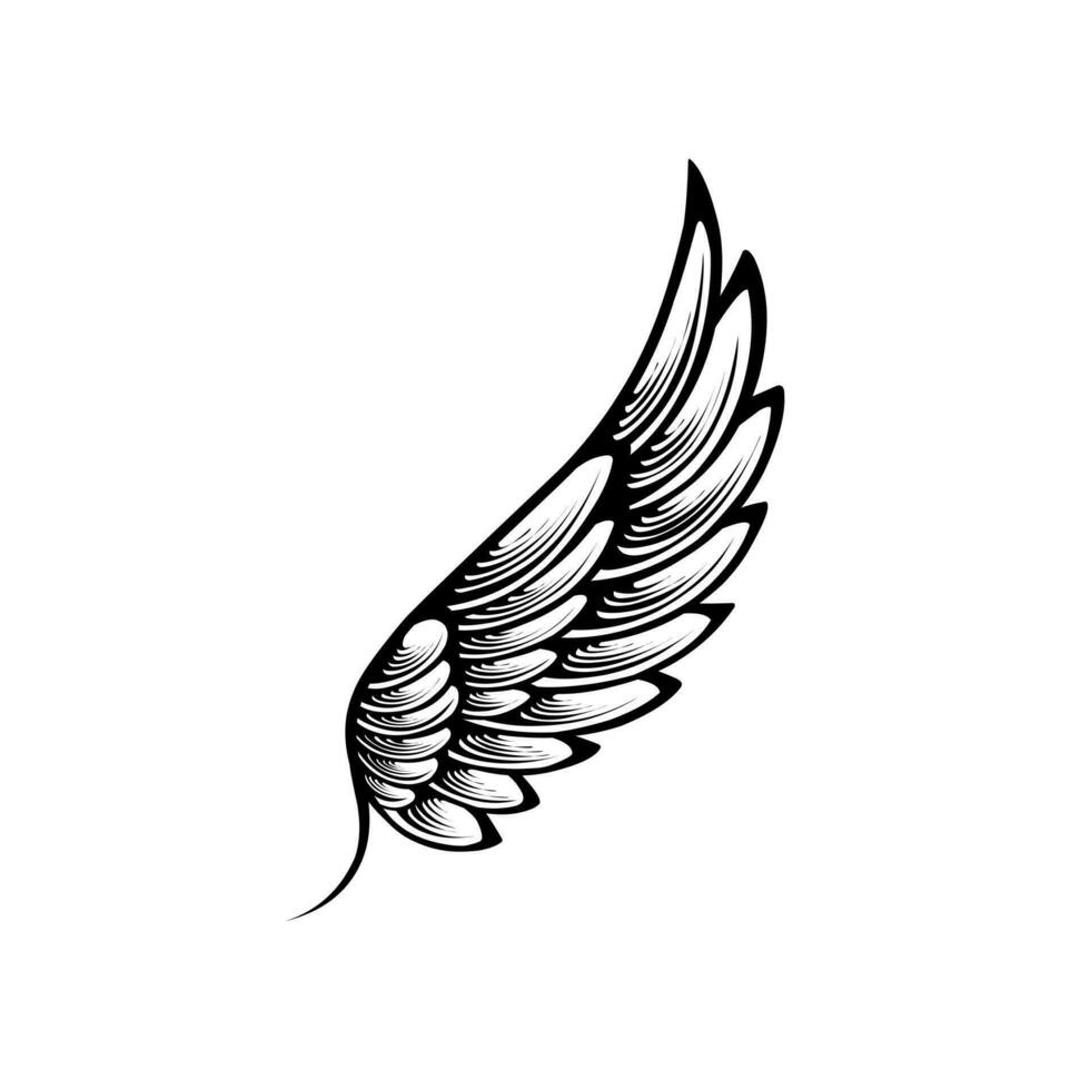 tatouage tribal d'ailes d'ange de vecteur
