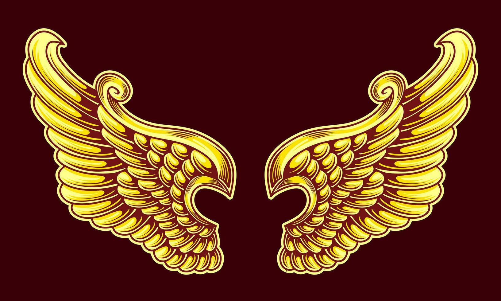 d'or ange ailes vecteur conception