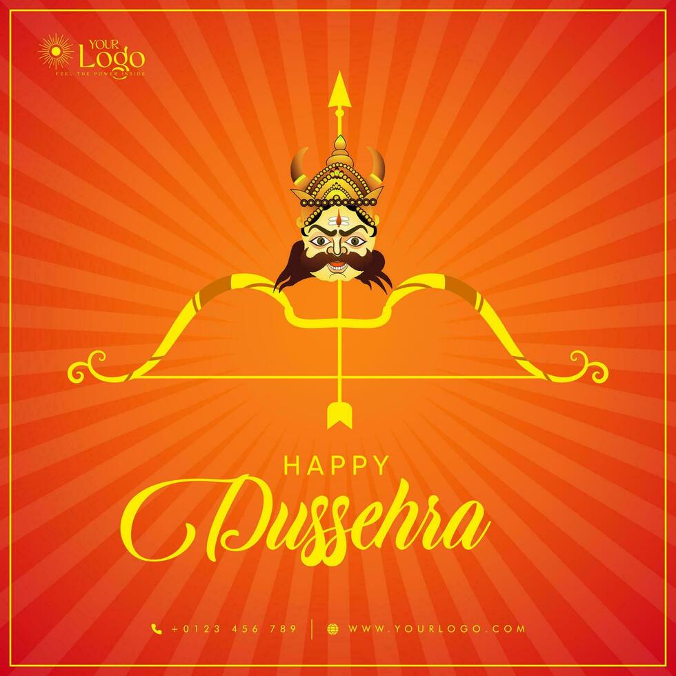 illustration de content dussehra salutation carte vecteur conception