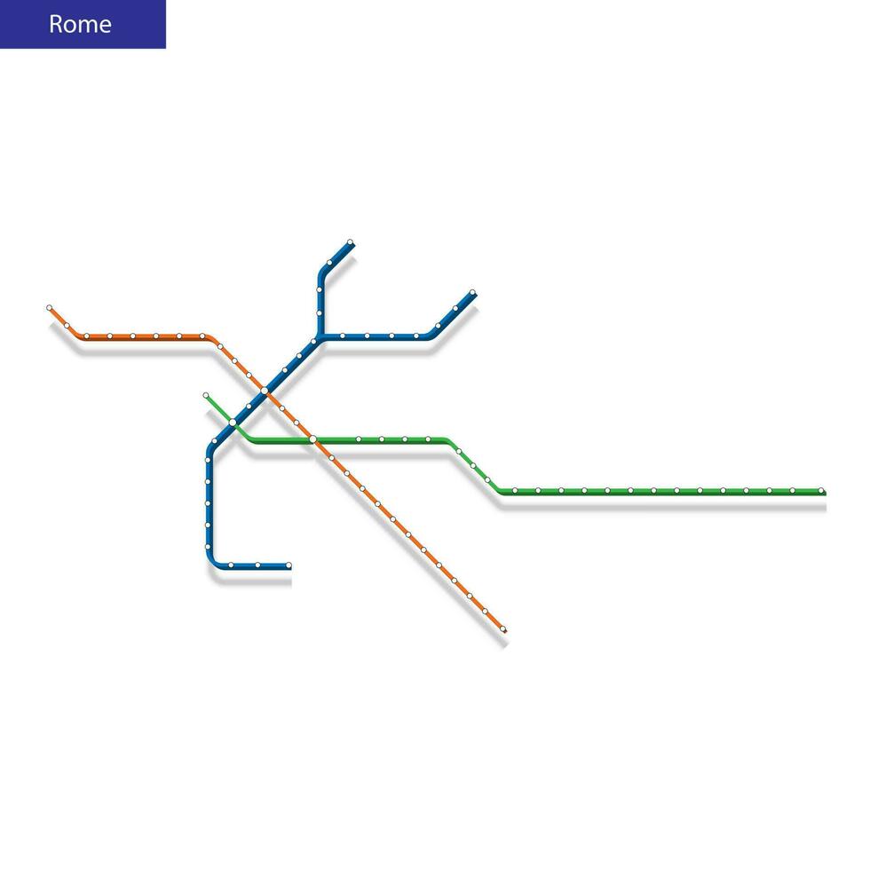 3d isométrique carte de le Rome métro métro. vecteur