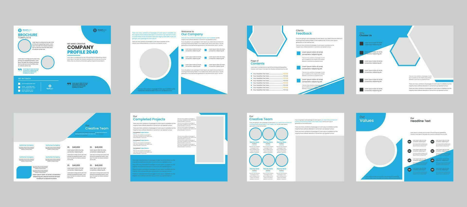 entreprise profil, prospectus ensemble, page, brochure, couverture, page disposition conception, annuel, rapport, livre, présentation, livre, magazine, affaires présentation modèle conception vecteur