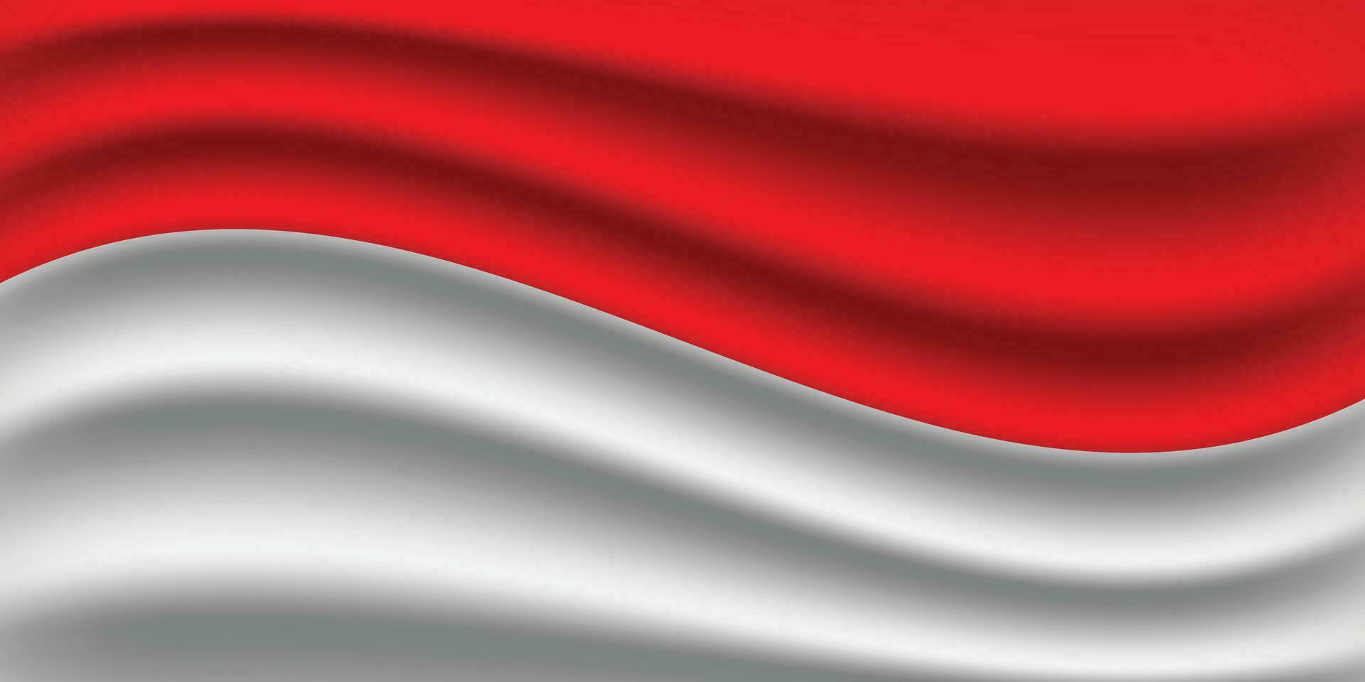 indonésien drapeau avec ondulé effet vecteur