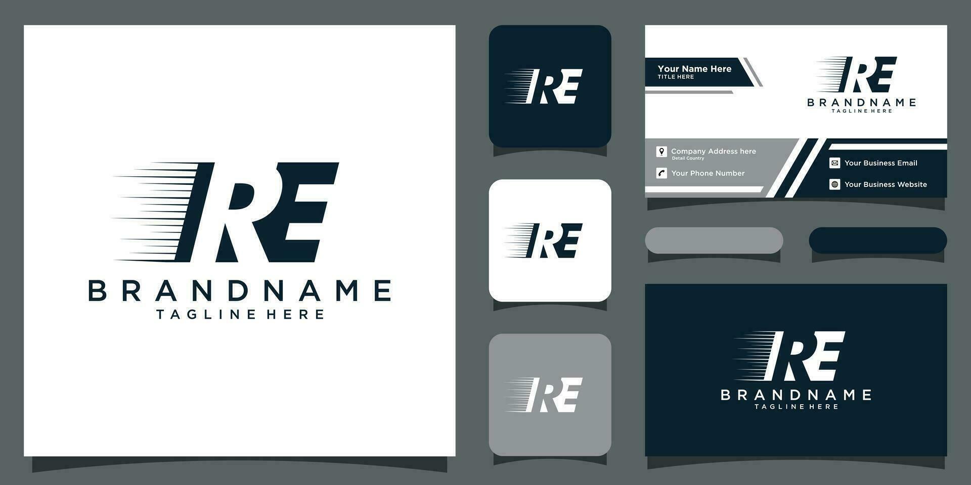 initiale lettre ré logo conception modèle vecteur avec affaires carte conception prime vecteur