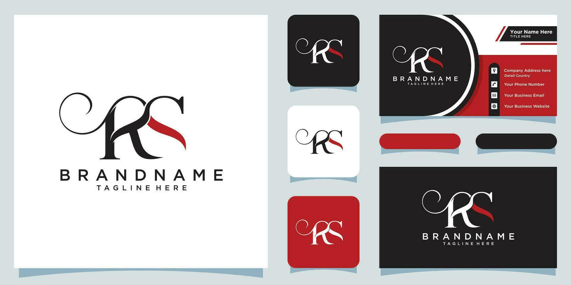 initiale lettre rs ou sr typographie logo conception vecteur avec affaires carte conception prime vecteur