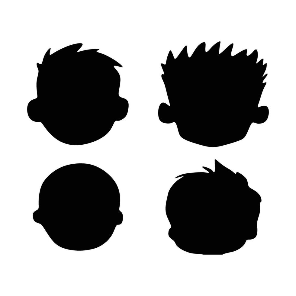 avatar des gamins silhouette icône illustration vecteur