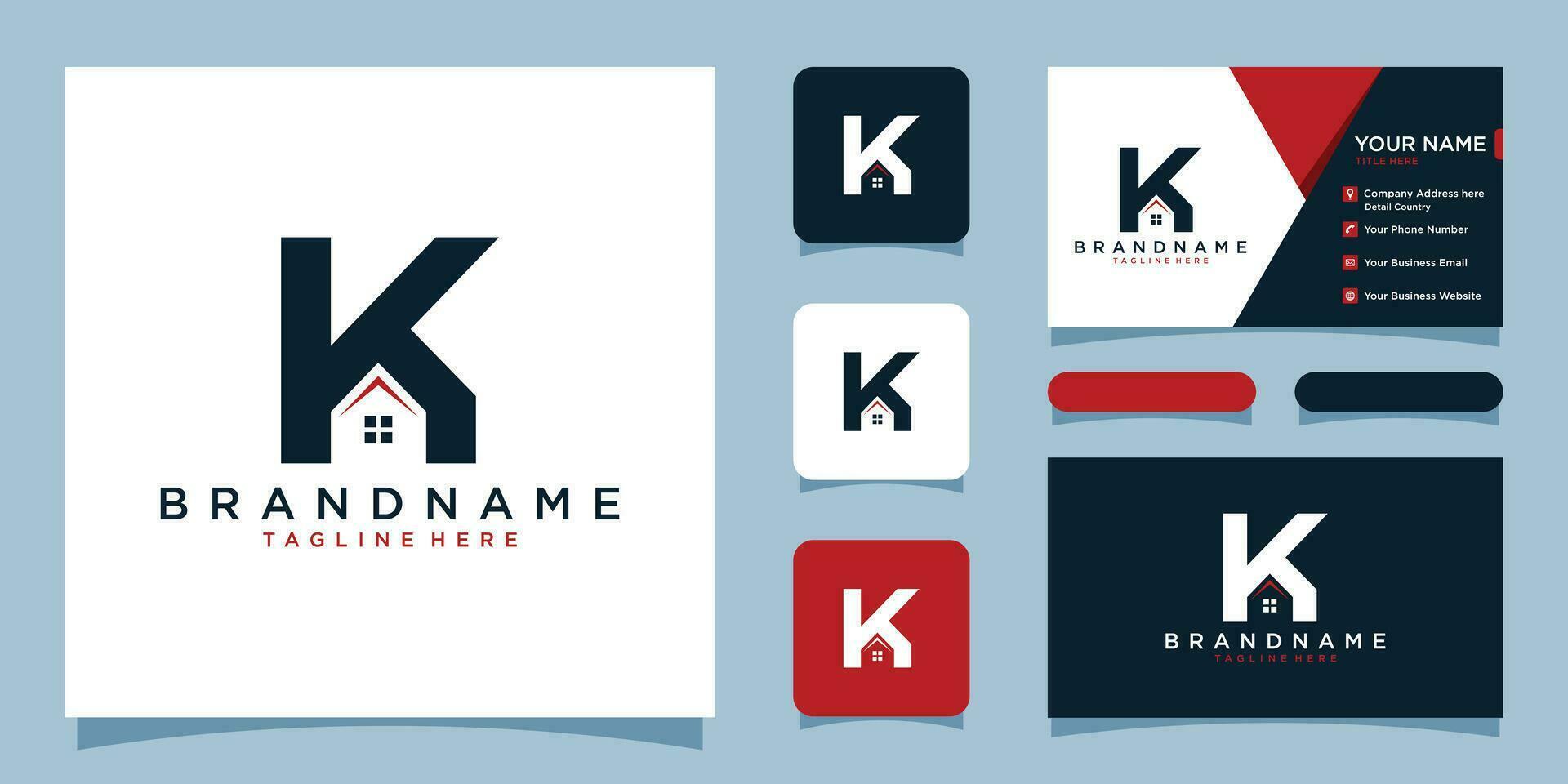 réel biens k lettre logo modèle illustration conception, et affaires carte prime vecteur