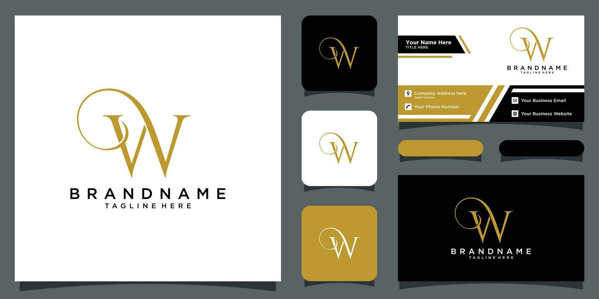 initiale lettre w luxe logo conception vecteur avec affaires carte conception prime vecteur